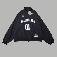 Embroidered basketball jacket