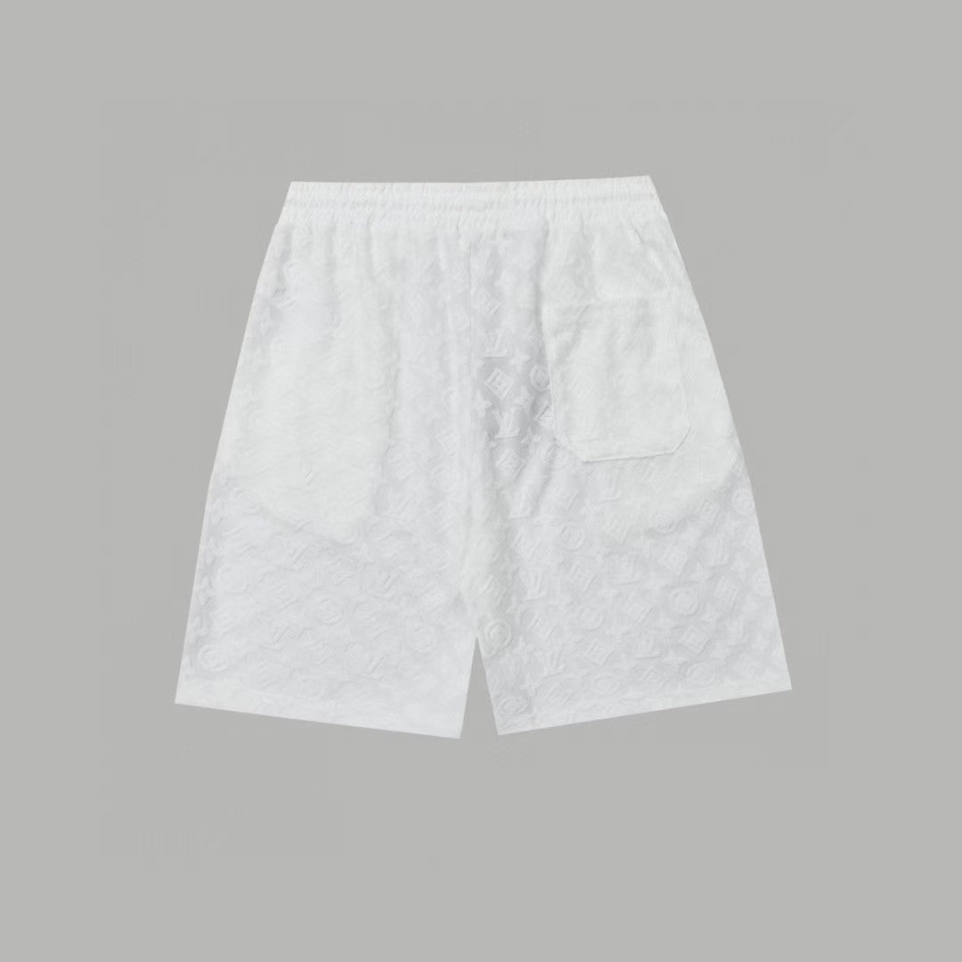 Jacquard silk elastic rope shorts