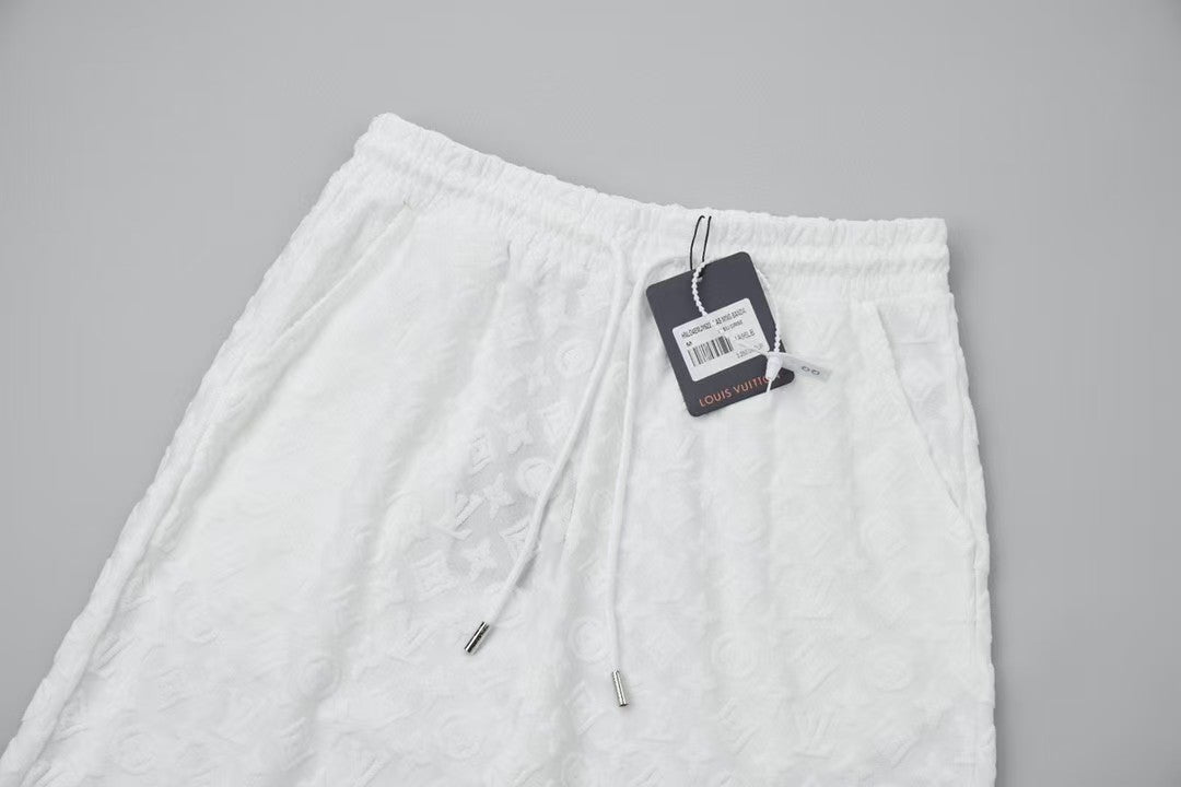 Jacquard silk elastic rope shorts