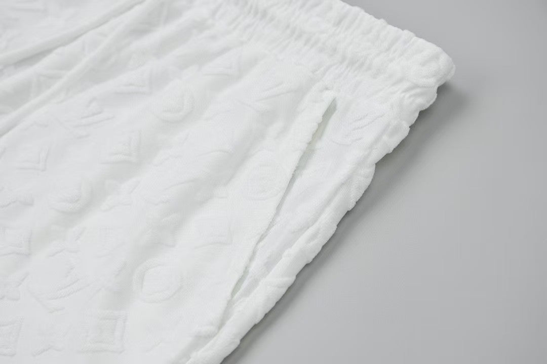 Jacquard silk elastic rope shorts
