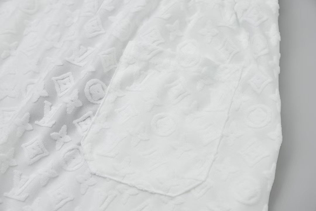 Jacquard silk elastic rope shorts