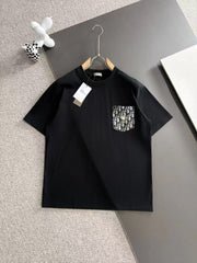 Embroidered round neck T-shirt