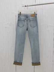 New vintage logo jacquard denim pants