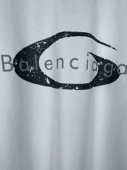 Cracked printed short sleeved T-shirt