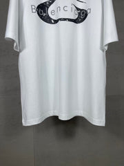 Cracked printed short sleeved T-shirt