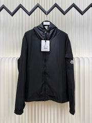 Embroidered hooded windbreaker jacket