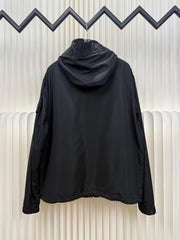 Embroidered hooded windbreaker jacket
