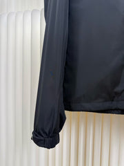 Embroidered hooded windbreaker jacket