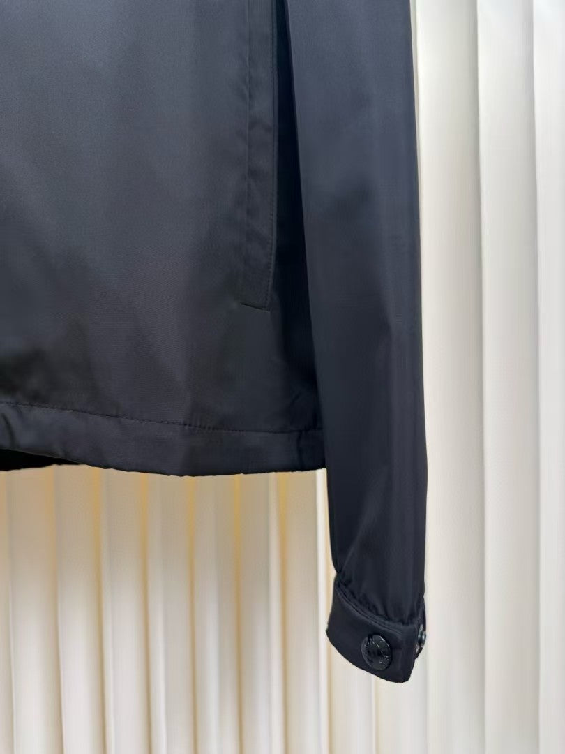 Embroidered hooded windbreaker jacket