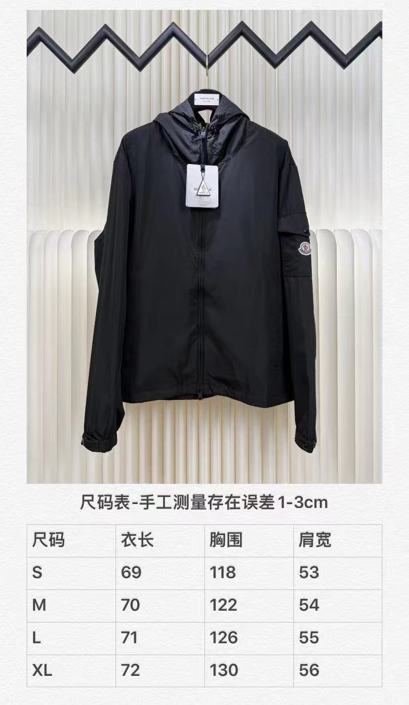 Embroidered hooded windbreaker jacket