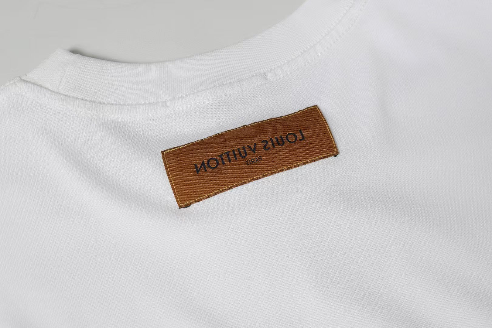 Spring and summer new style color blocking cloth hand cut edge embroidery craft short sleeved T-shirt