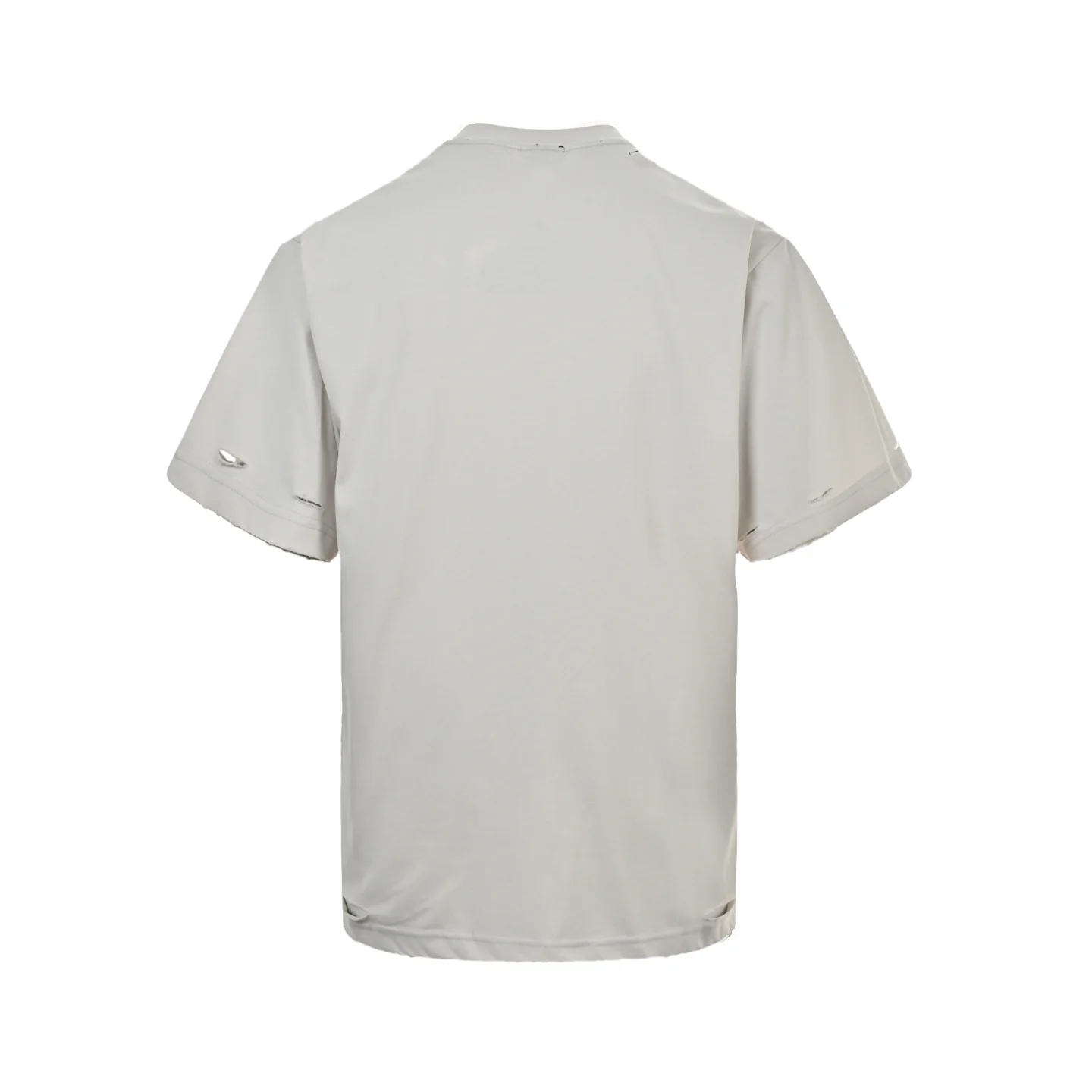 Eye chart knife cuts holes in short sleeves