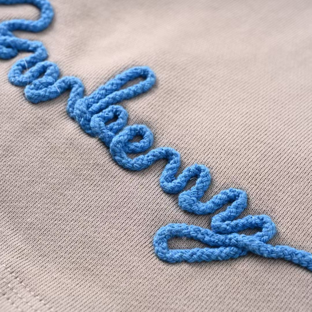 Rope embroidered short sleeved set