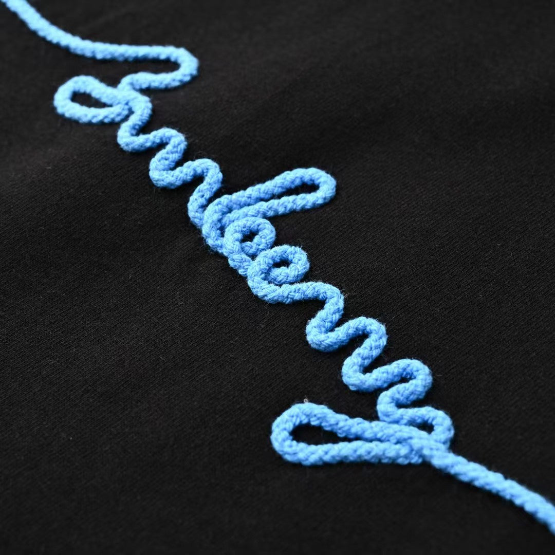 Rope embroidered short sleeved set