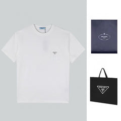 Spring and summer chest pocket short sleeved T-shirt