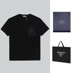 Spring and summer chest pocket short sleeved T-shirt