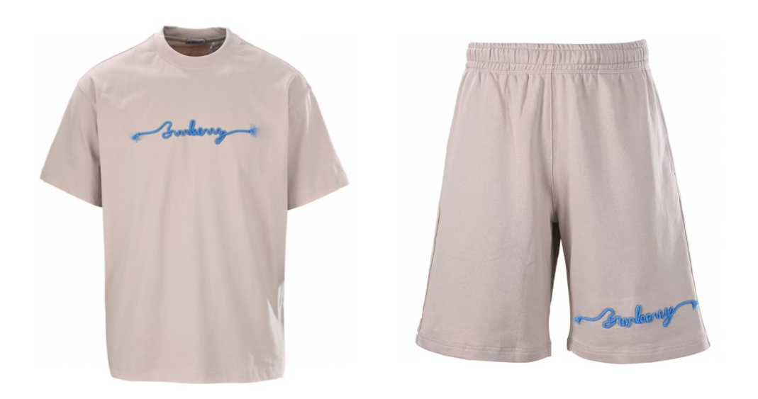 Rope embroidered short sleeved set