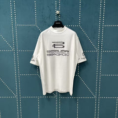 Men's washed hole short sleeved T-shirt
