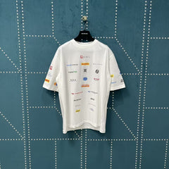 Men's full print printed short sleeved T-shirt colour size white grey black
