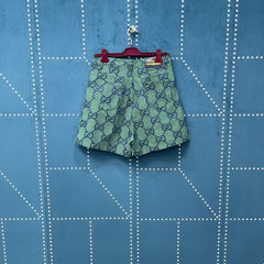 Wrinkled leather label jacquard shorts
