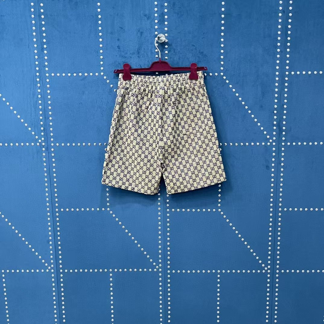 Tibetan blue jacquard shorts