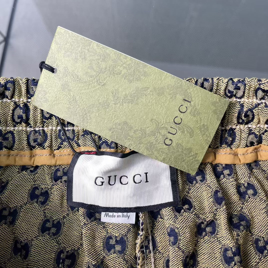 Tibetan blue jacquard shorts