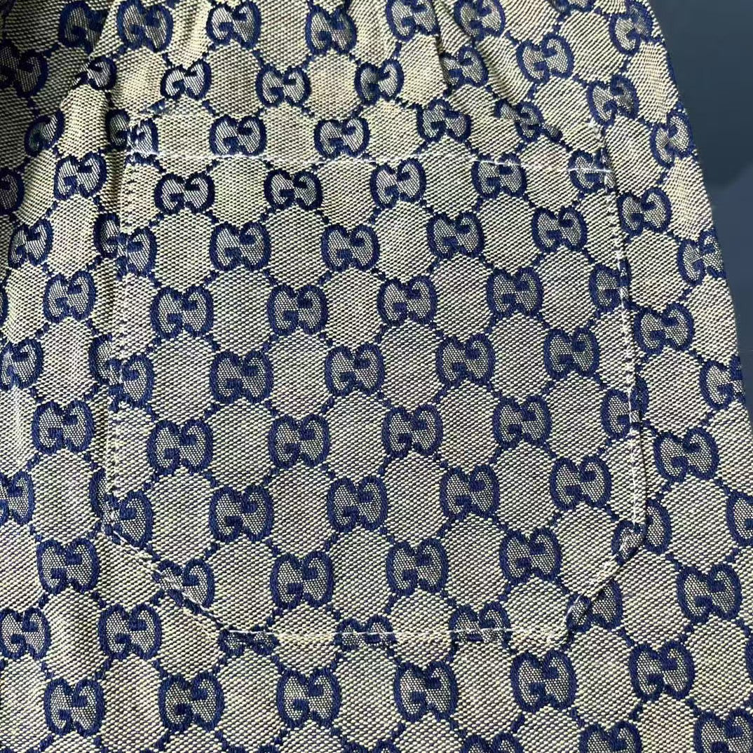 Tibetan blue jacquard shorts