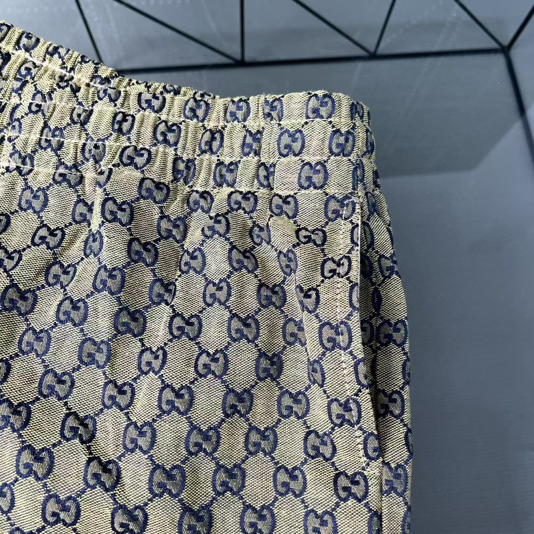 Tibetan blue jacquard shorts