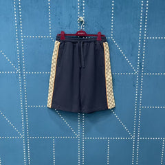 Jacquard patchwork knitted shorts