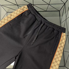 Jacquard patchwork knitted shorts