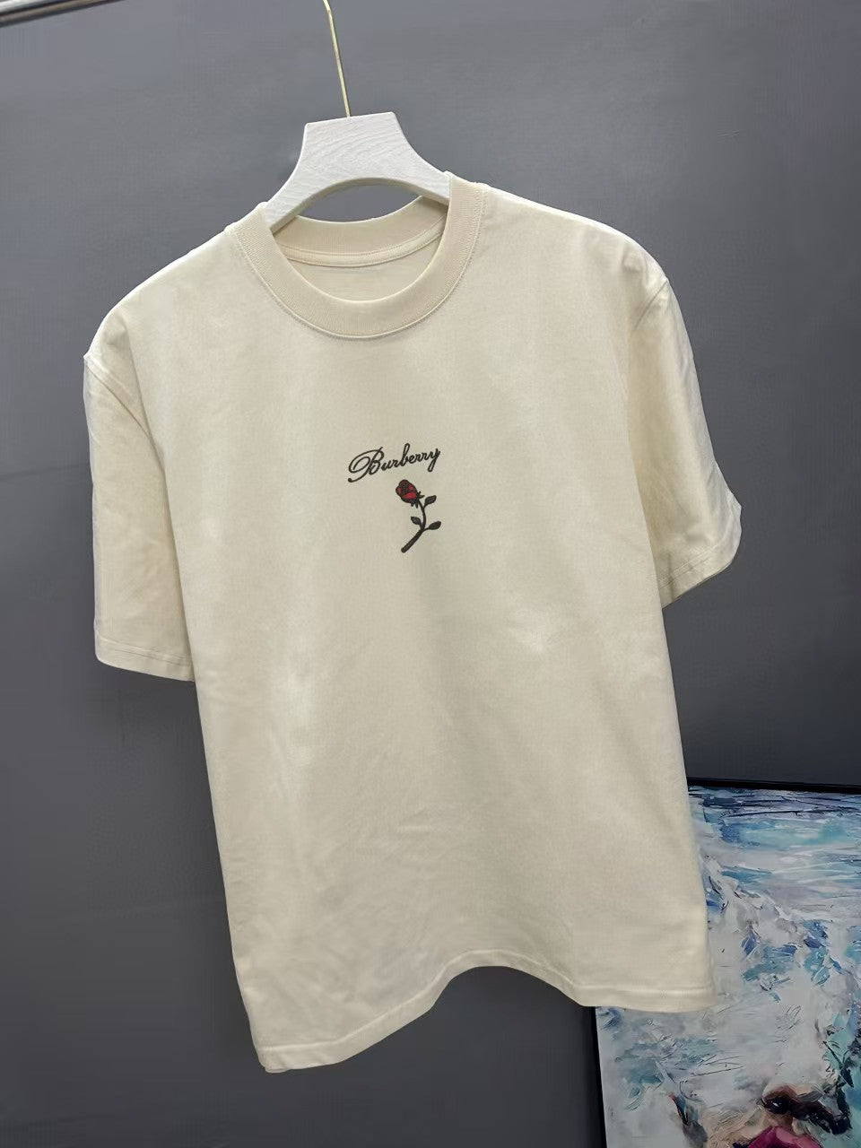 Men's embroidered short sleeved T-shirt