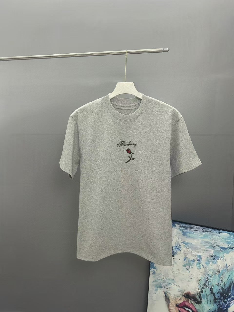 Men's embroidered short sleeved T-shirt