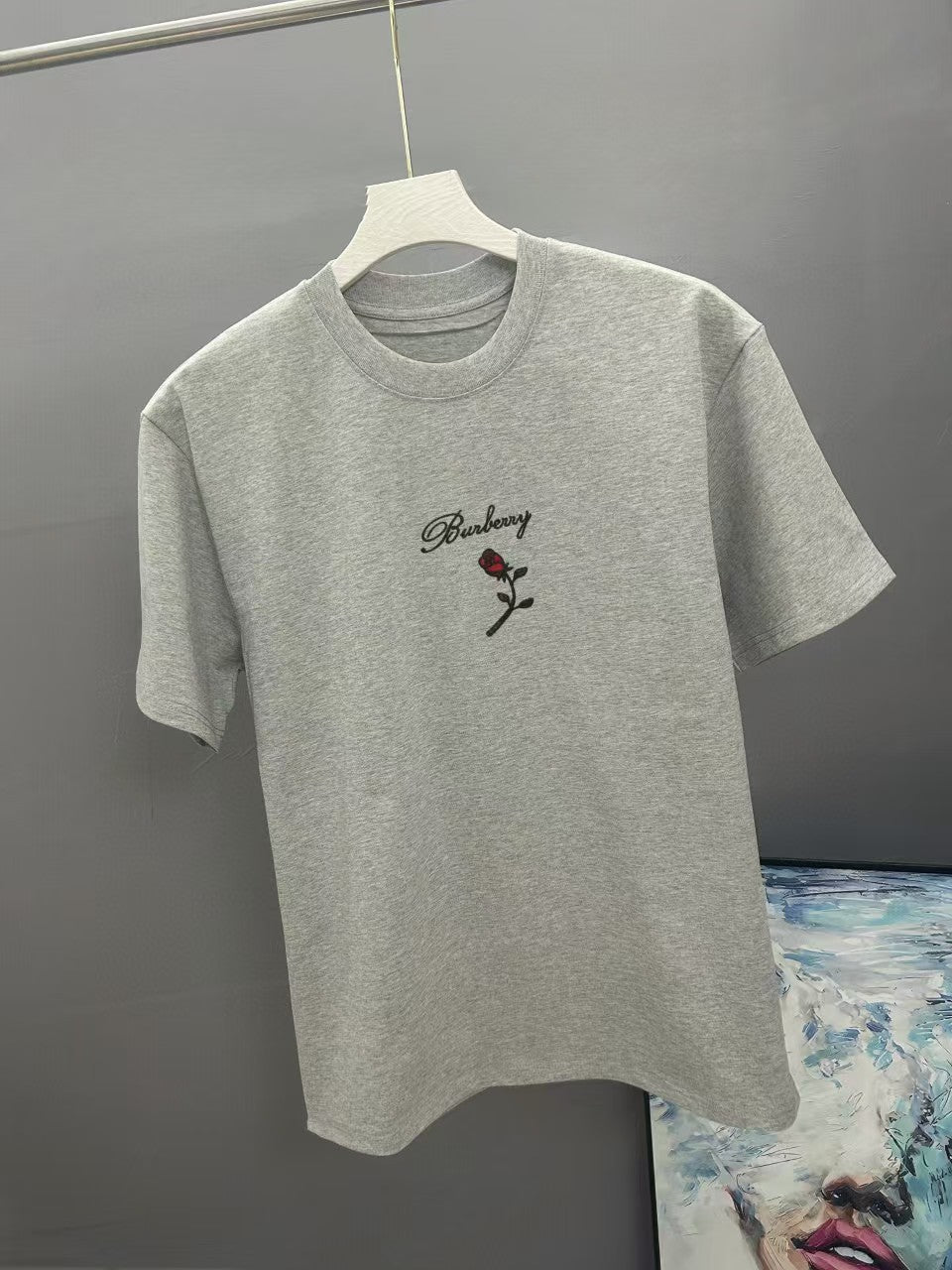 Men's embroidered short sleeved T-shirt
