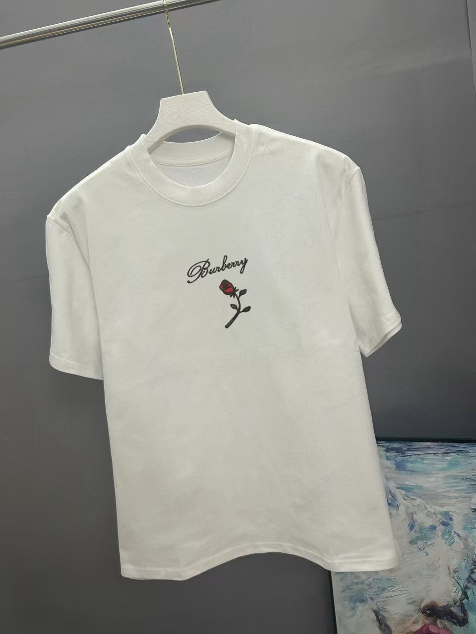 Men's embroidered short sleeved T-shirt