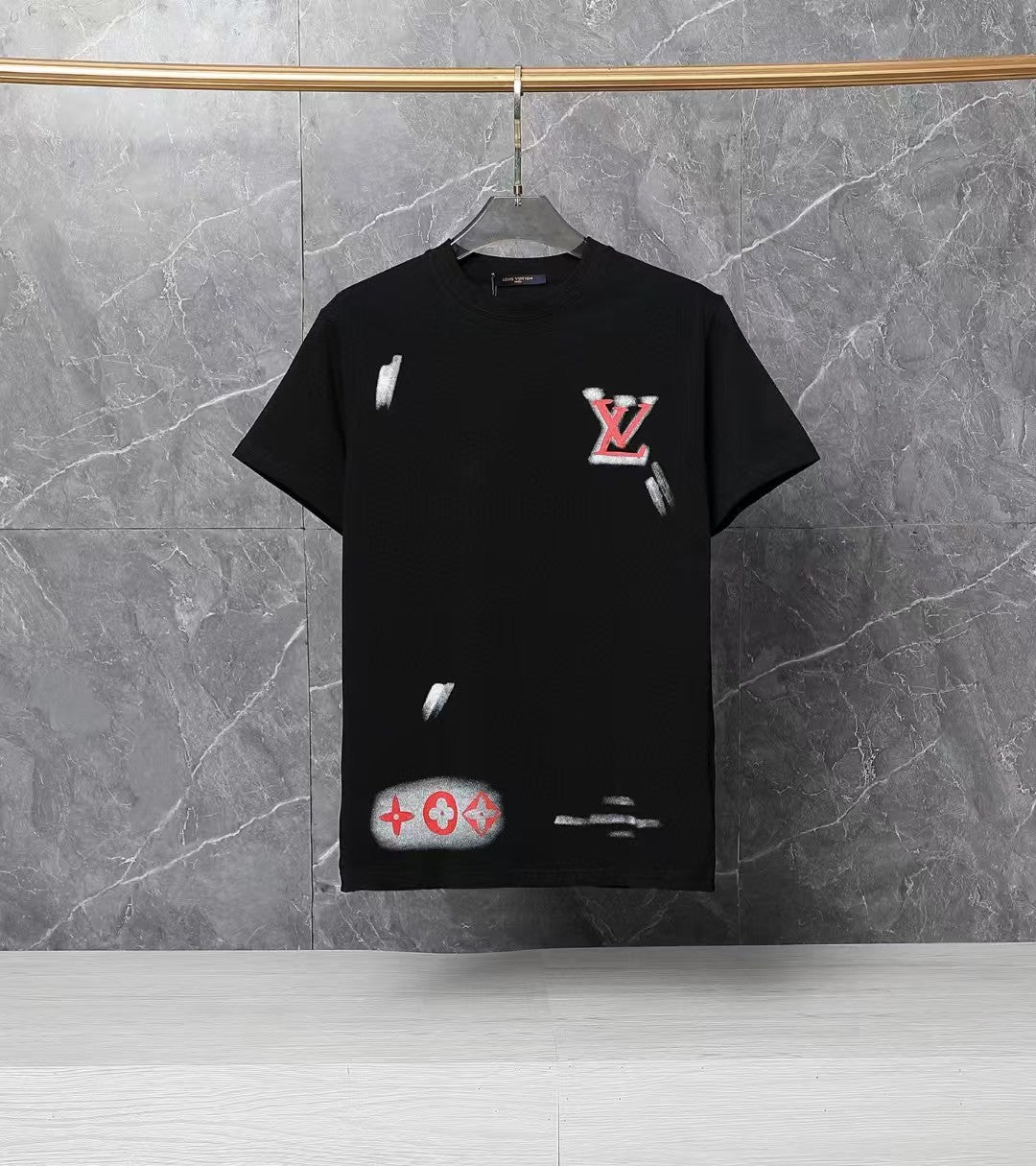 Men's graffiti hand-painted short sleeved T-shirt