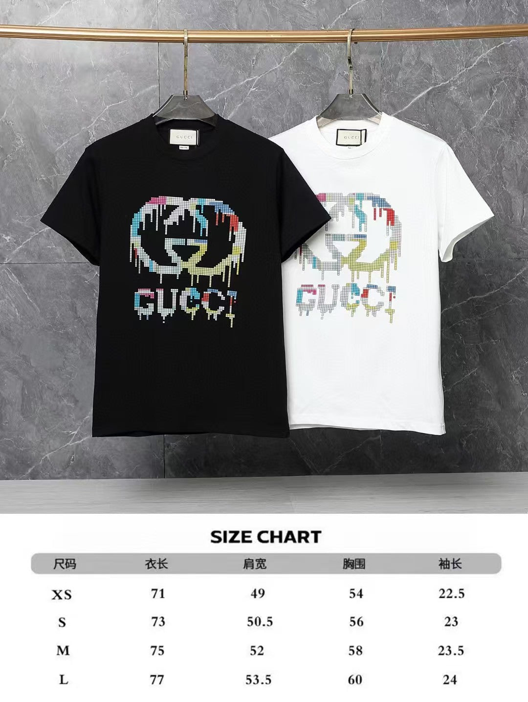 Men's printed round neck short sleeved T-shirt