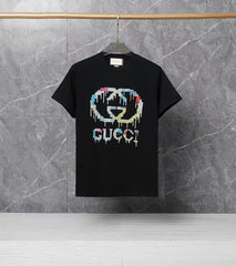 Men's printed round neck short sleeved T-shirt