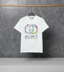 Men's printed round neck short sleeved T-shirt