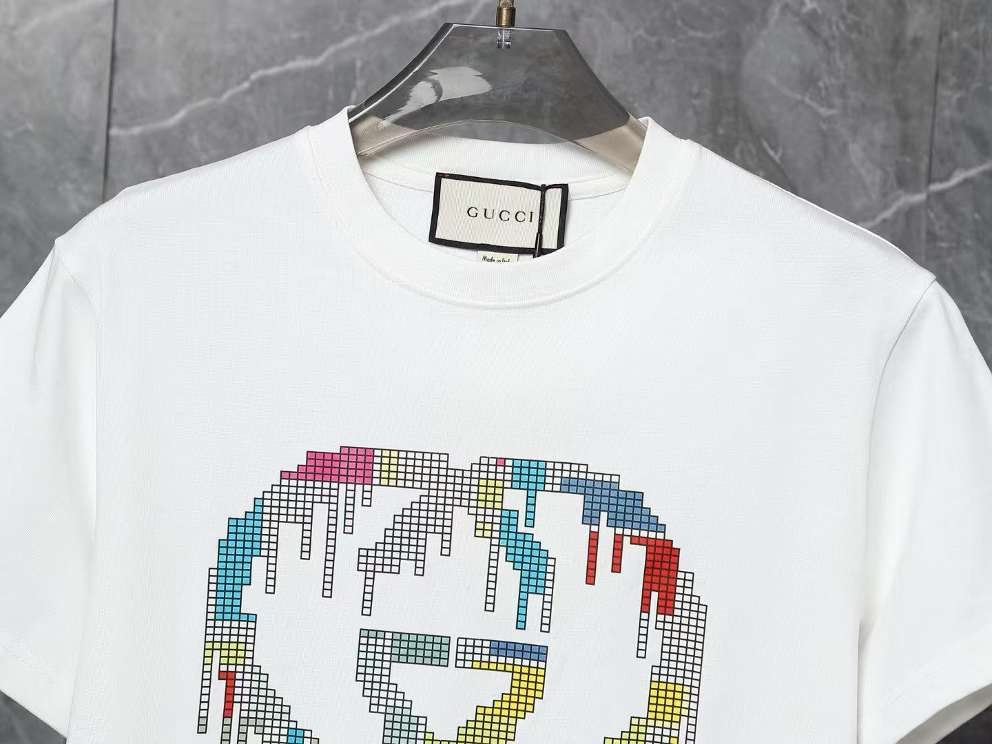 Men's printed round neck short sleeved T-shirt