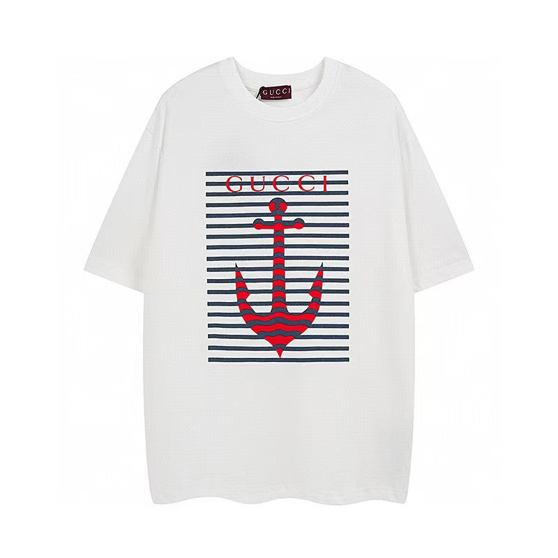 Men's printed round neck short sleeved T-shirt