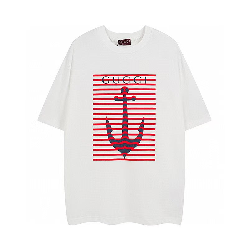 Men's printed round neck short sleeved T-shirt