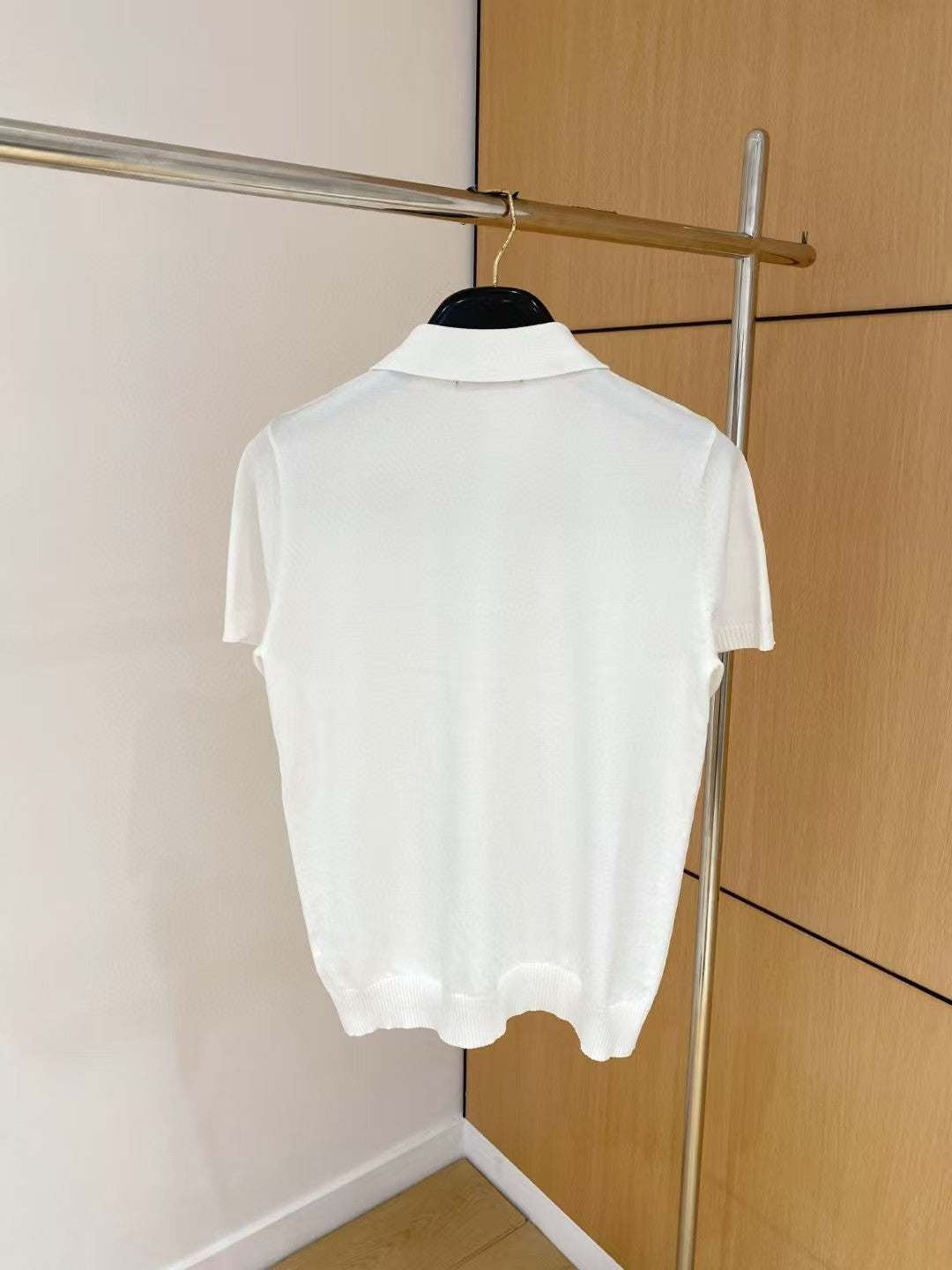 Men's simple and versatile knitted lapel short sleeved T-shirt