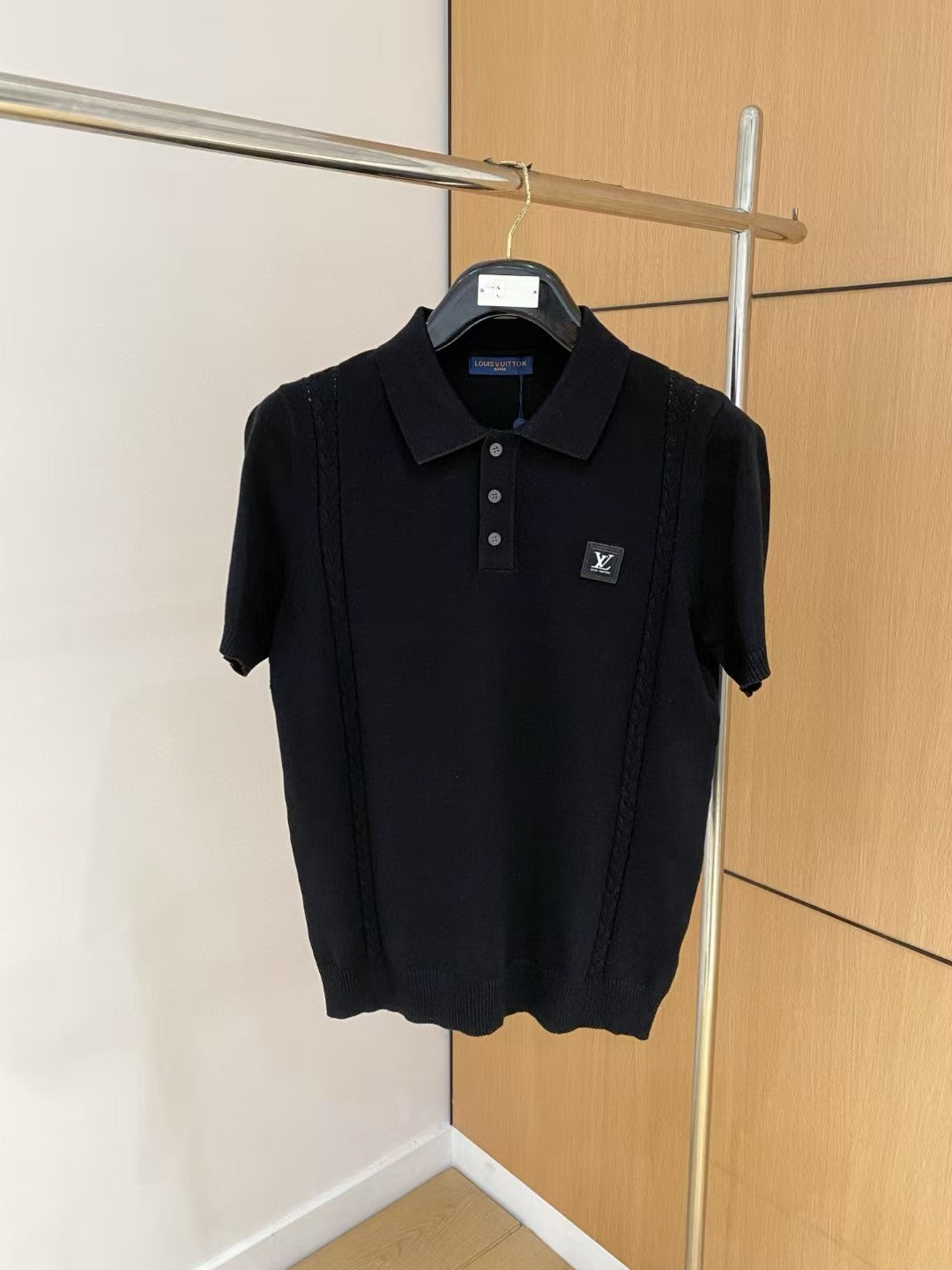 Men's simple and versatile knitted lapel short sleeved T-shirt