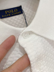 Men's simple and versatile knitted lapel short sleeved T-shirt