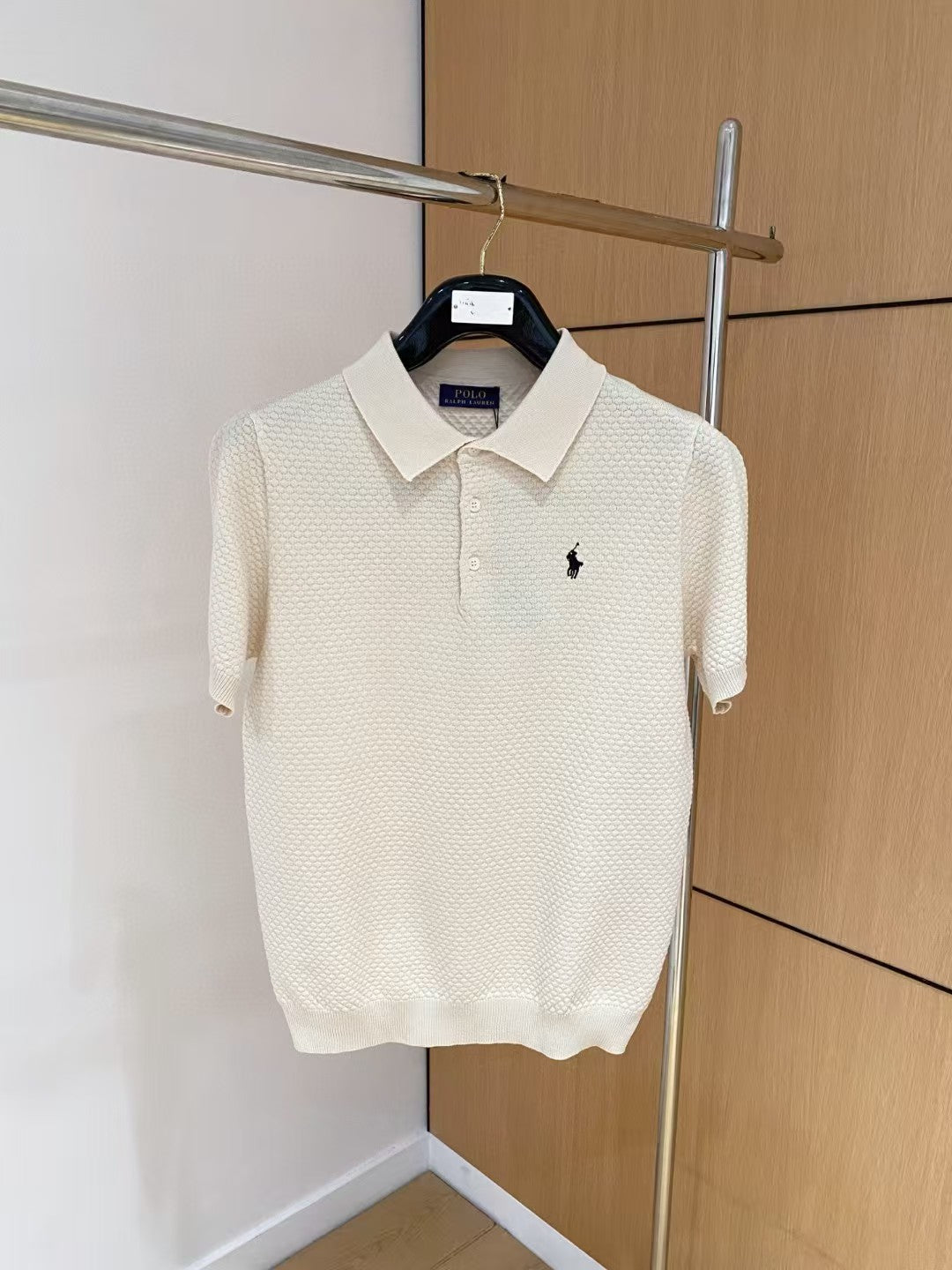 Men's simple and versatile knitted lapel short sleeved T-shirt