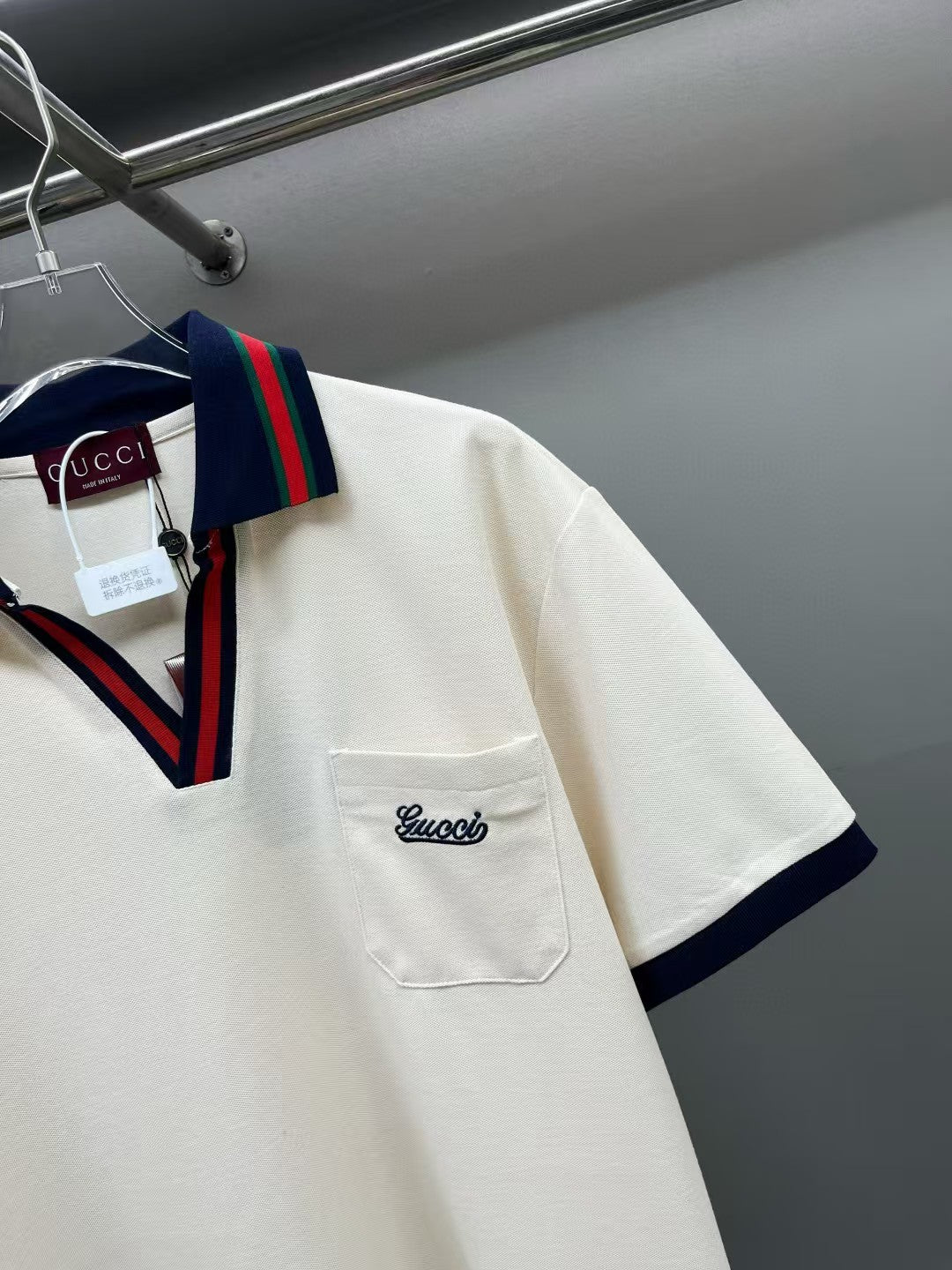 Men's and women's new pocket embroidered short sleeved T-shirt
