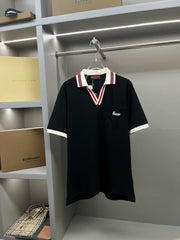 Men's and women's new pocket embroidered short sleeved T-shirt