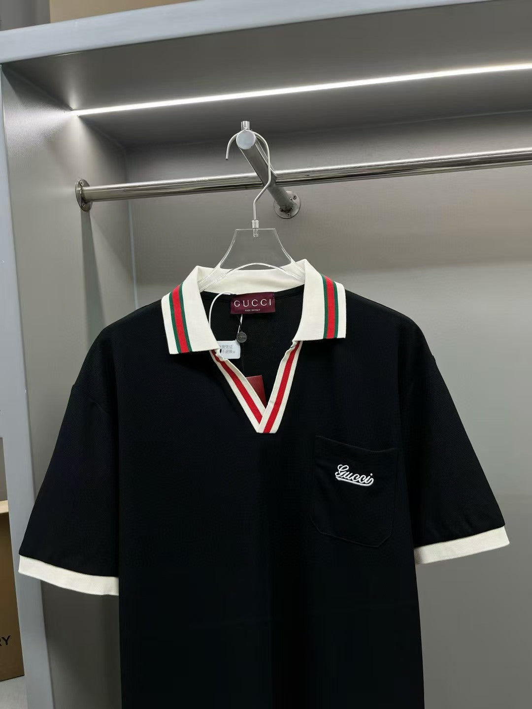 Men's and women's new pocket embroidered short sleeved T-shirt