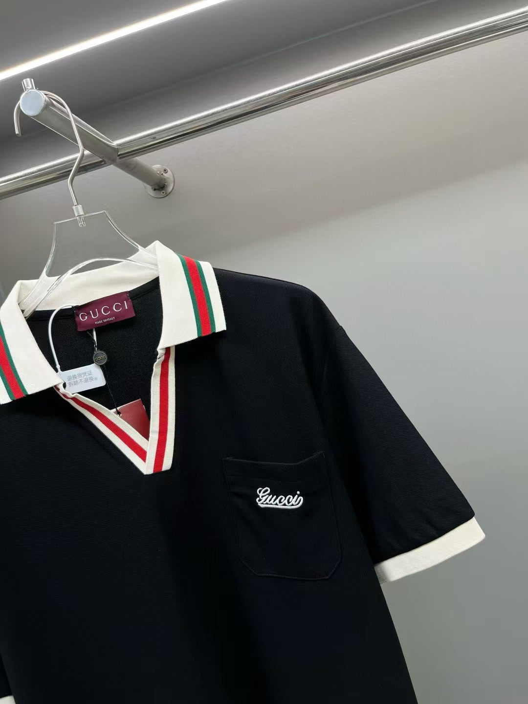 Men's and women's new pocket embroidered short sleeved T-shirt