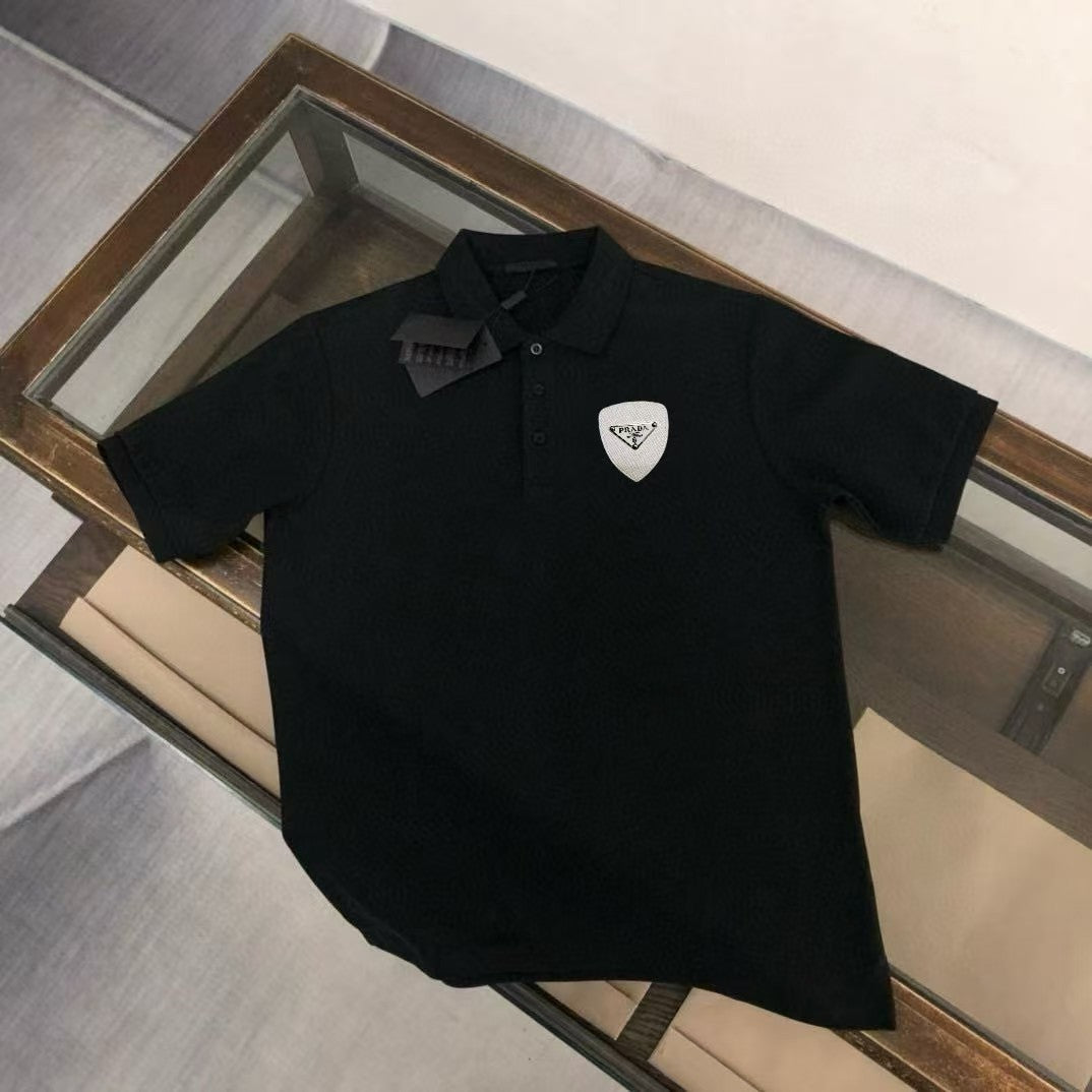 Men's new lapel short sleeved T-shirt